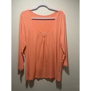 George coral orange western long sleeve top